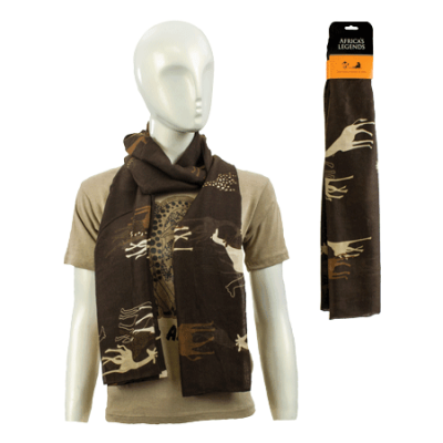 Scarf-Multi Giraffe-Brown (Small)