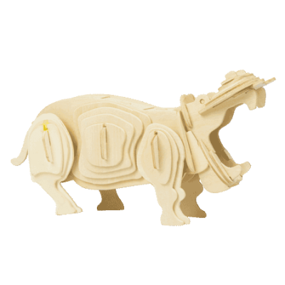 Woodcraft Construction Kit - Hippo