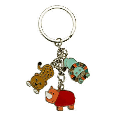 3 Charm Keyring-Red Rhino