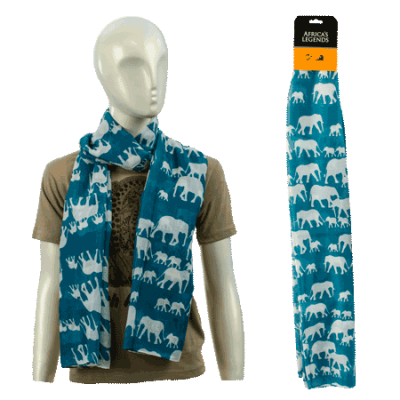 Scarf-Elephant-Turquoise (Large)
