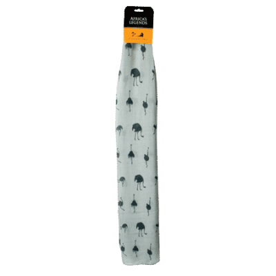 Scarf-Ostrich-Grey (Large)