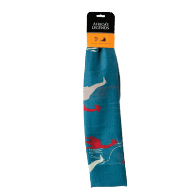 Scarf-Multi Giraffe-Blue (Small)