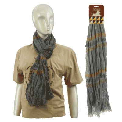 Scarf Men-Blue with Orange & Yellow Stripes