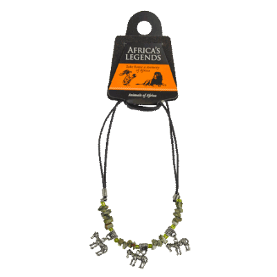 3 Charm Necklace - Zebra
