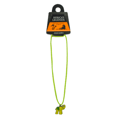 Necklace Pendant - Elephant - Green