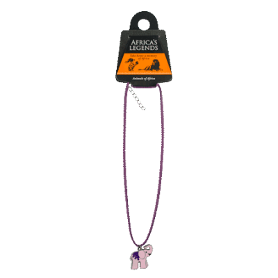 Necklace Pendant - Elephant - Pink
