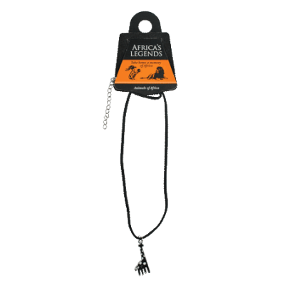 Necklace Pendant - Giraffe - Black