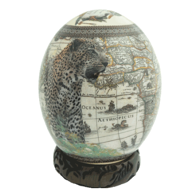Leopard with Map of Africa