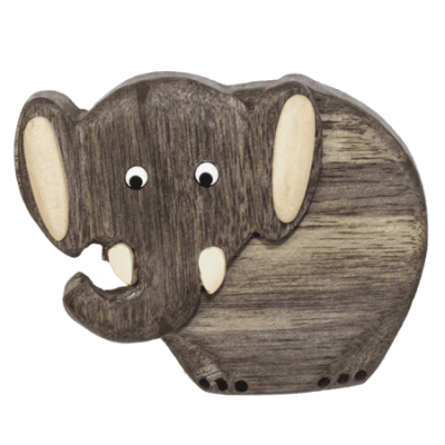 Baobab Woodcraft Magnet Pack - Elephant Standing