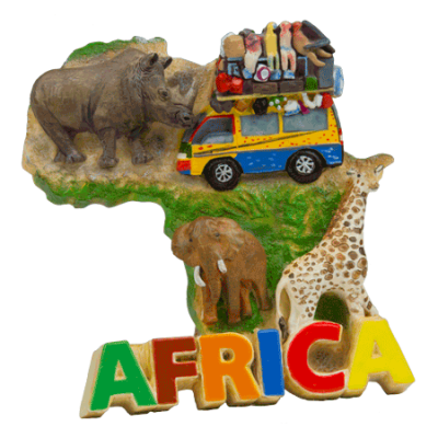 Hand Painted Magnet - Africa Taxi