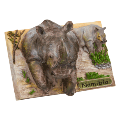 Hand Painted Magnet - Charging Rhino