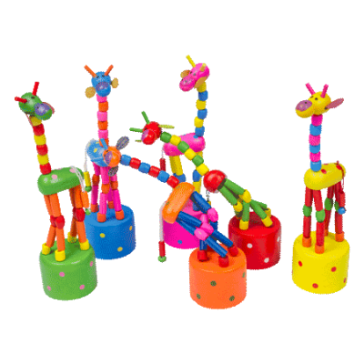 Wooden Bendy Toy – Giraffe : Mixed Colours