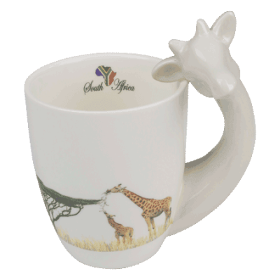 Ceramic Mug - Giraffe - South Africa Flag
