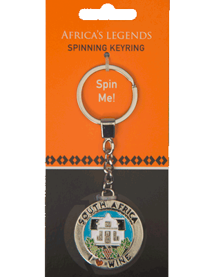 Rotating Keyring - I Love Wine (inscribed South Africa)