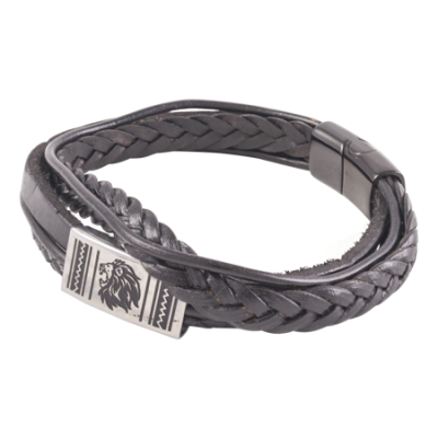 Bracelet-Mens-Lion Face-Ethnic